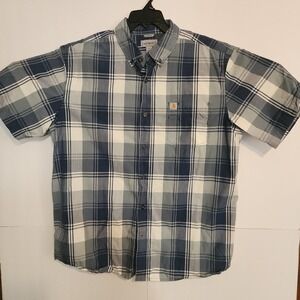 C98  Carhartt Relaxed Fit Plaid 2 Shirt Bundle Mens XL